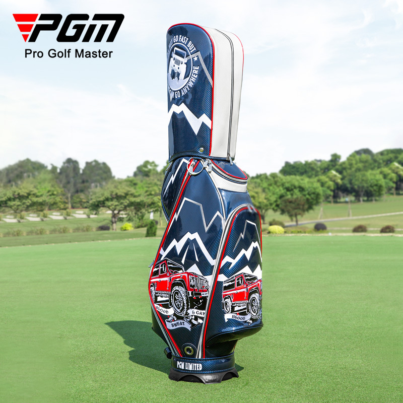PGM Men Golf Bag Standard Bagpack Can Hould 13pcs Clubs Waterproof Crystal Leather 3D Embroidered QB112 · v2
